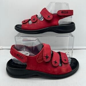 ECCO PRIMO 3 Strap Comfort Sandals Womens 39 (8/8.5 US) Slingback Nubuck Leather